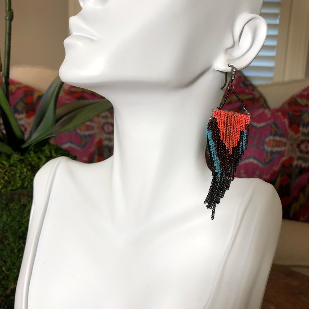 Fun, Edgy Earrings.  Aprox. 1” drop.
